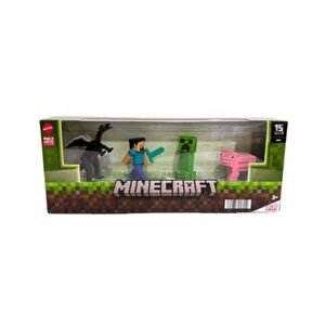 Minecraft Character Figures 4-Pack, Detailed Designs, Self-Standing Display Toys